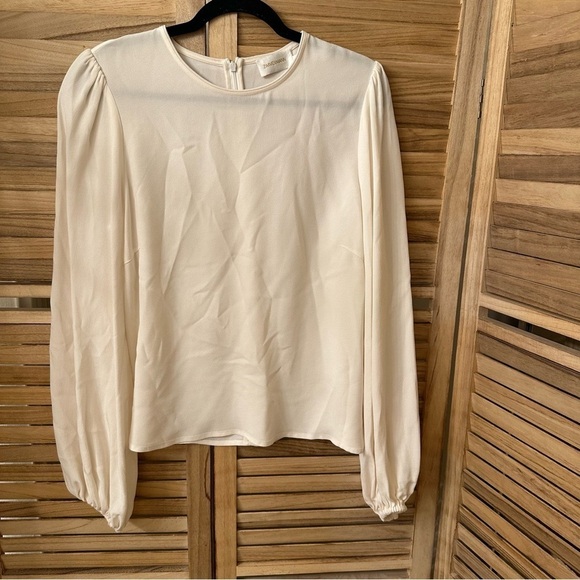Zimmerman Crew neck Balloon Sleeves Blouse in ivory size XL - Picture 1 of 6
